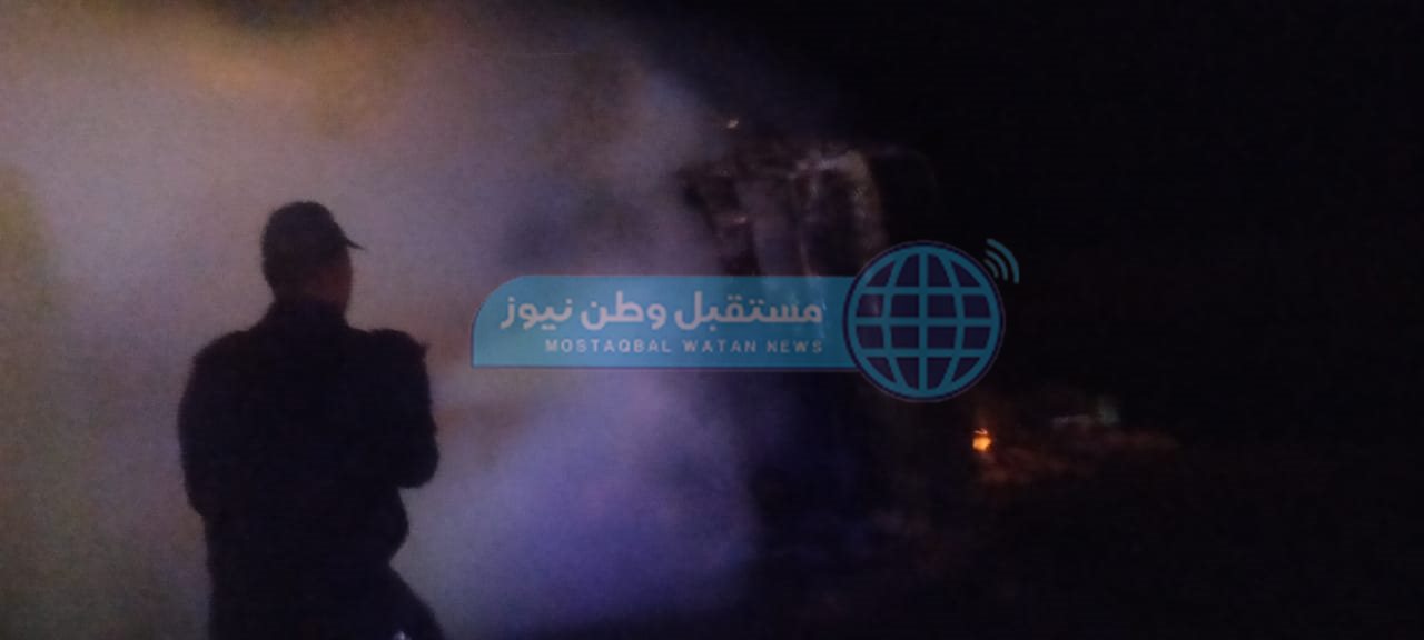 الحماية المدنية تخمد حريق في سيارة نقل بالوادي الجديد